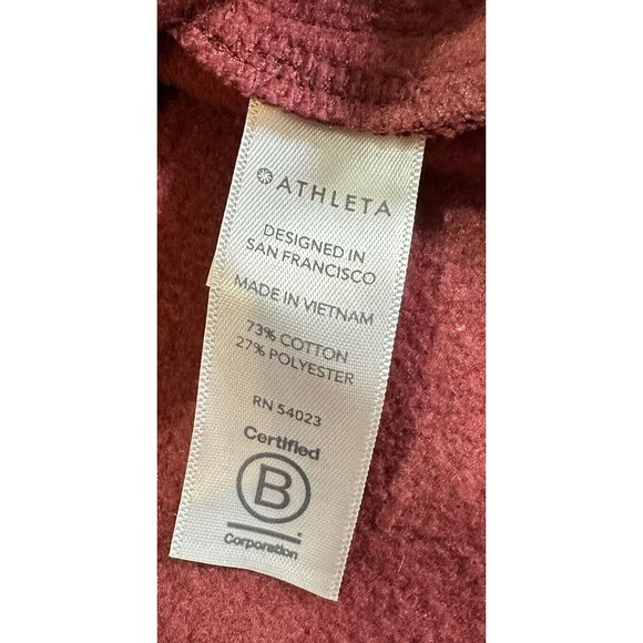 Athleta Women’s Long Sleeve Turtleneck Pullover Sweater Size Small Red Fleece - Picture 4 of 6